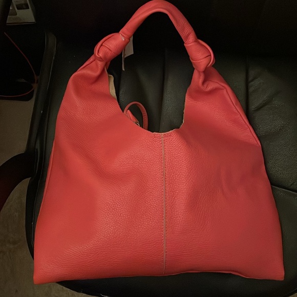Stylish Coral Leather Tote Bag Italy - Picture 2 of 7